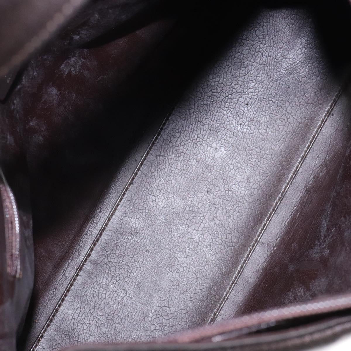 GUCCI Shoulder Bag Nylon Brown Silver 001 3017 Auth 135184