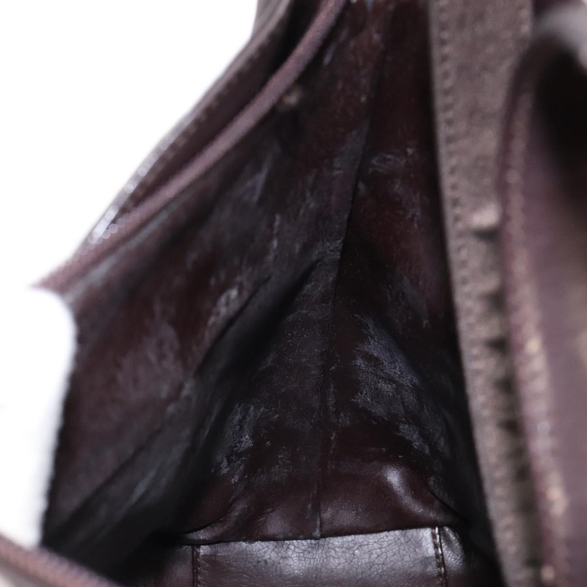 GUCCI Shoulder Bag Nylon Brown Silver 001 3017 Auth 135184