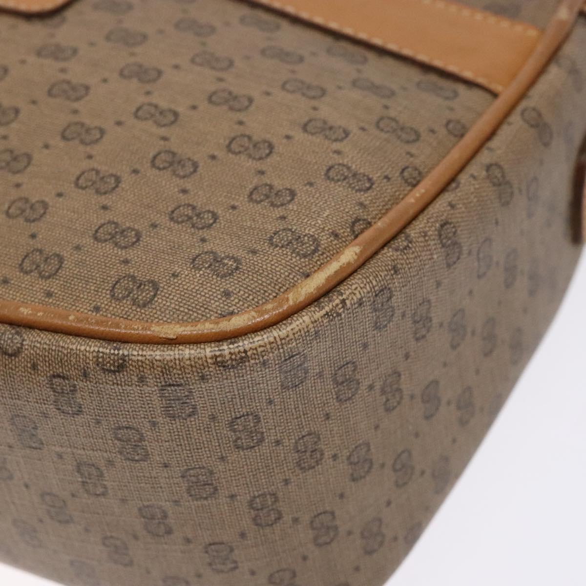 GUCCI Micro GG Supreme Shoulder Bag PVC Beige Gold 001 14 0412 Auth 135185