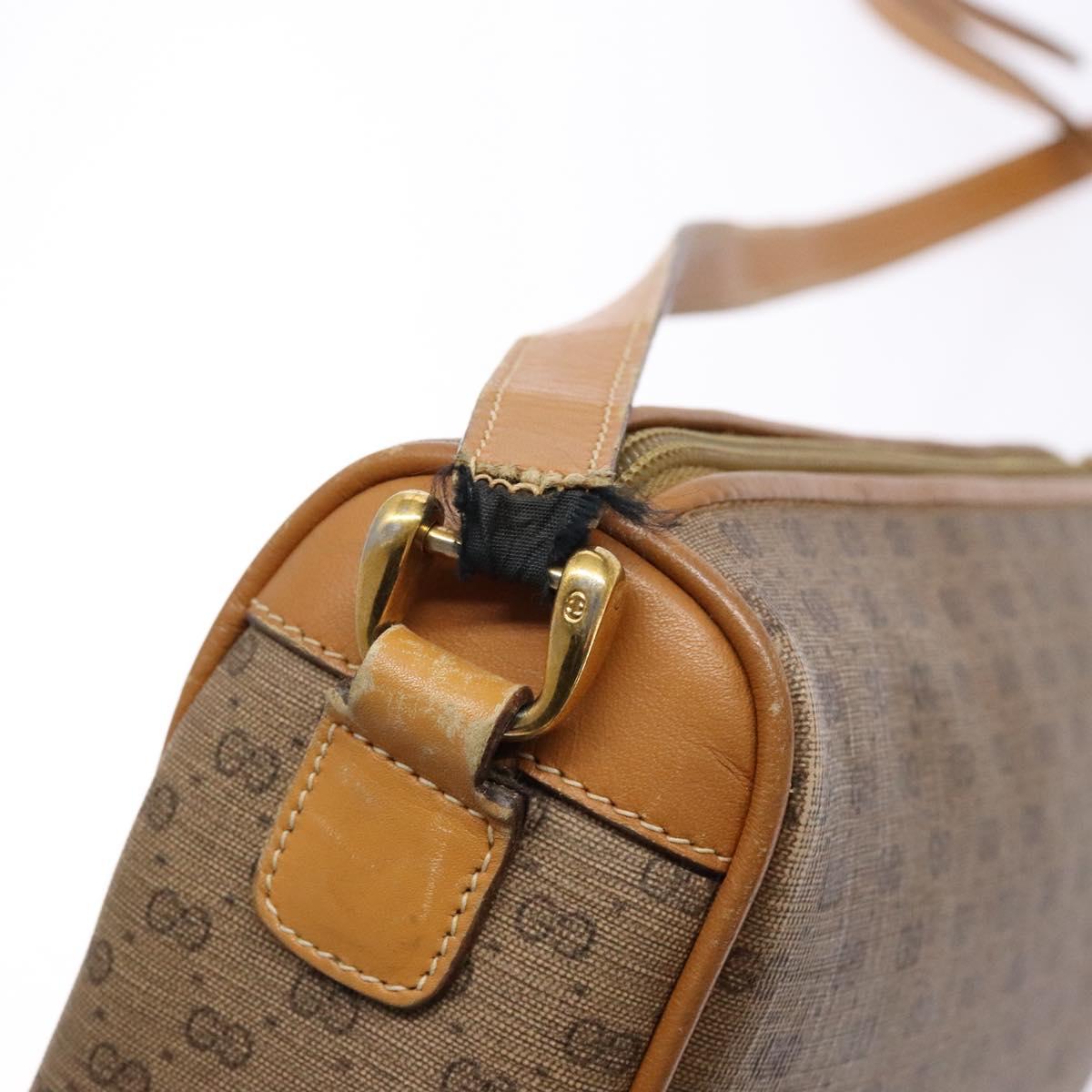 GUCCI Micro GG Supreme Shoulder Bag PVC Beige Gold 001 14 0412 Auth 135185