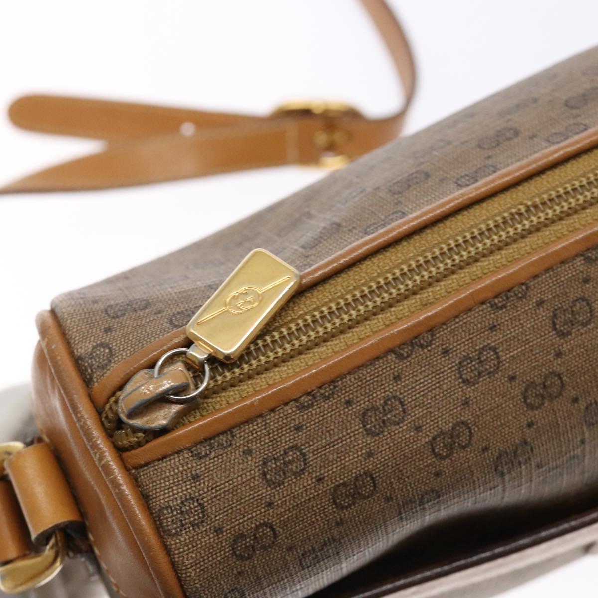 GUCCI Micro GG Supreme Shoulder Bag PVC Beige Gold 001 14 0412 Auth 135185