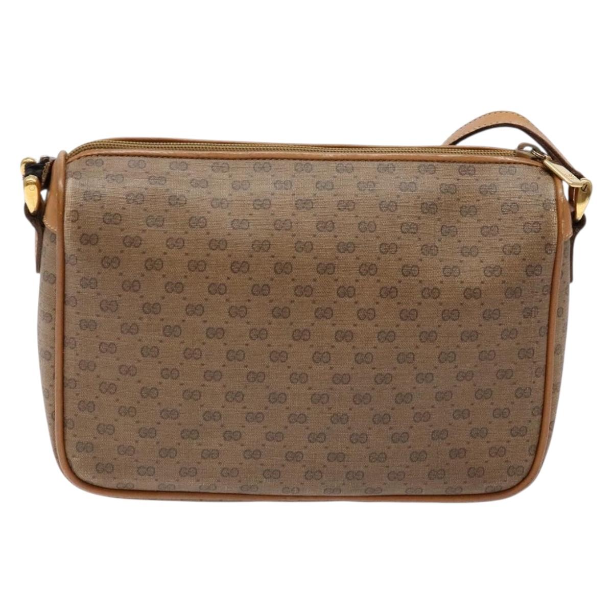 GUCCI Micro GG Supreme Shoulder Bag PVC Beige Gold 001 14 0412 Auth 135185