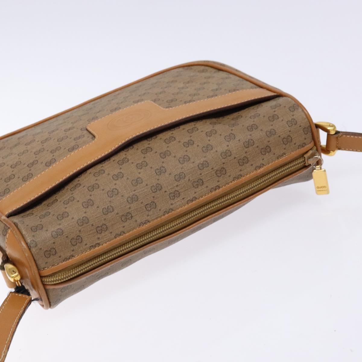 GUCCI Micro GG Supreme Shoulder Bag PVC Beige Gold 001 14 0412 Auth 135185