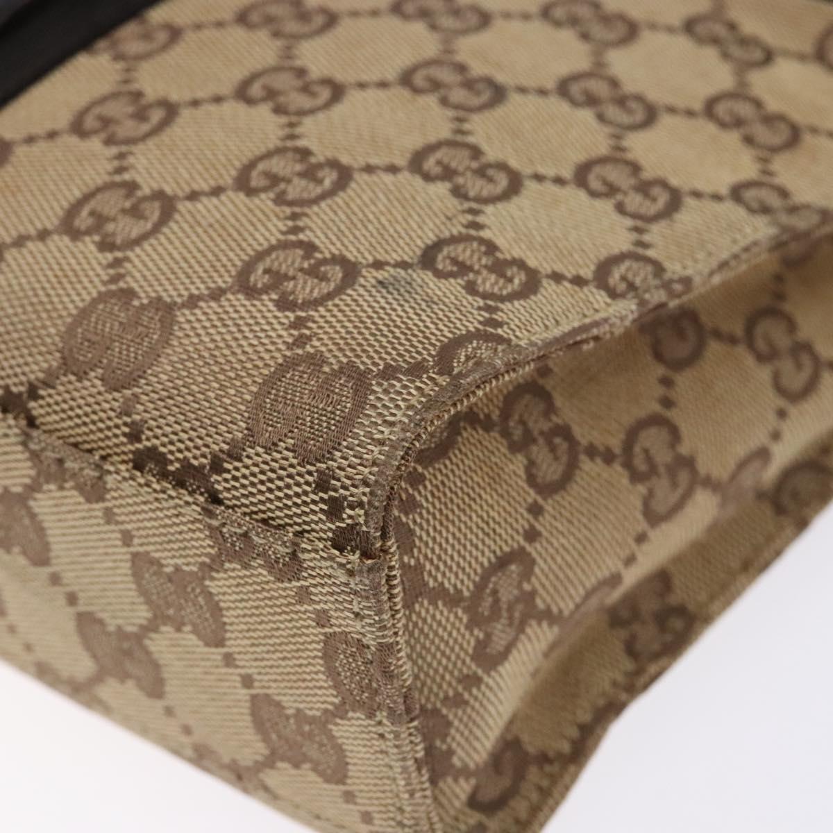 GUCCI GG Canvas Jackie Shoulder Bag Beige Silver 001 3734 Auth 135186