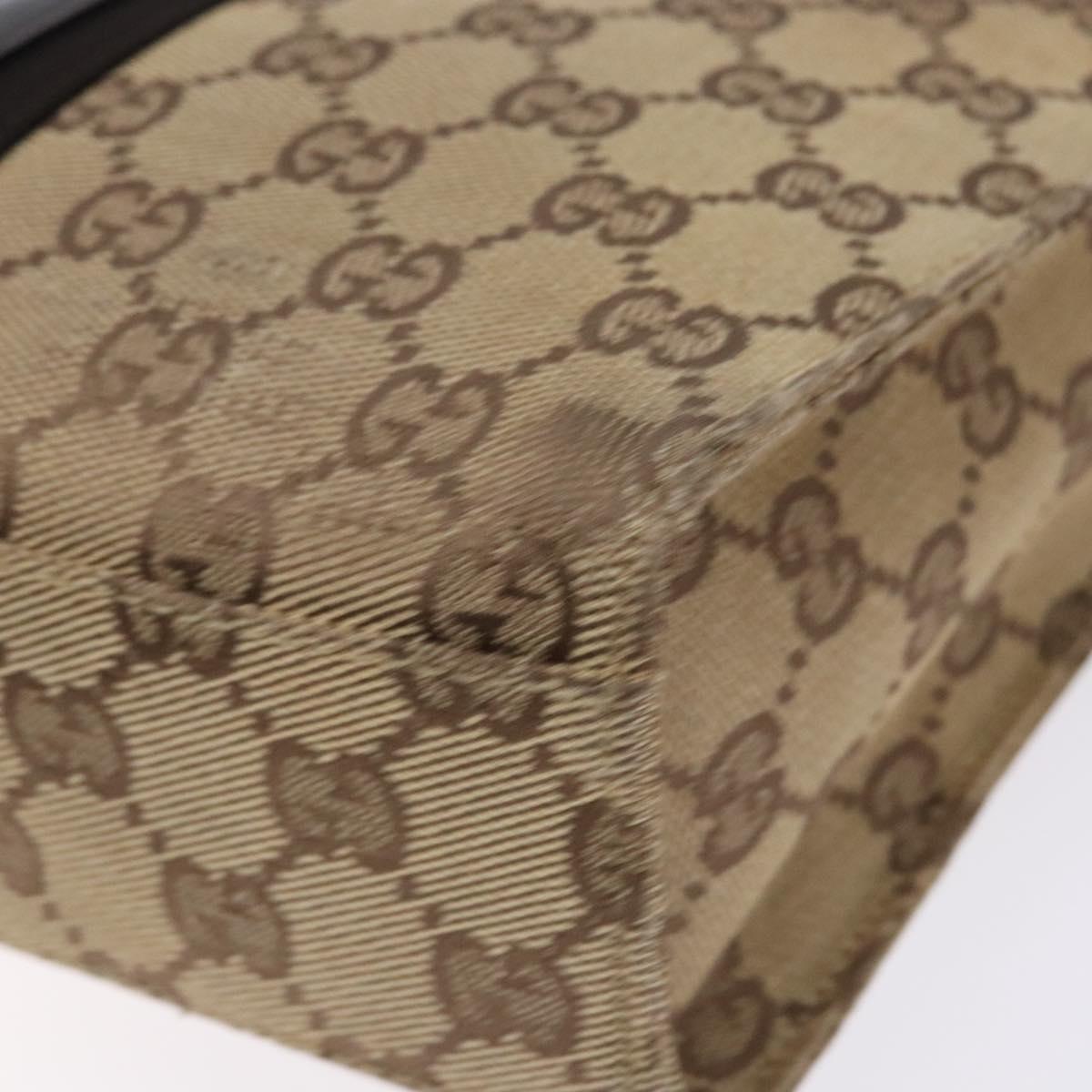 GUCCI GG Canvas Jackie Shoulder Bag Beige Silver 001 3734 Auth 135186