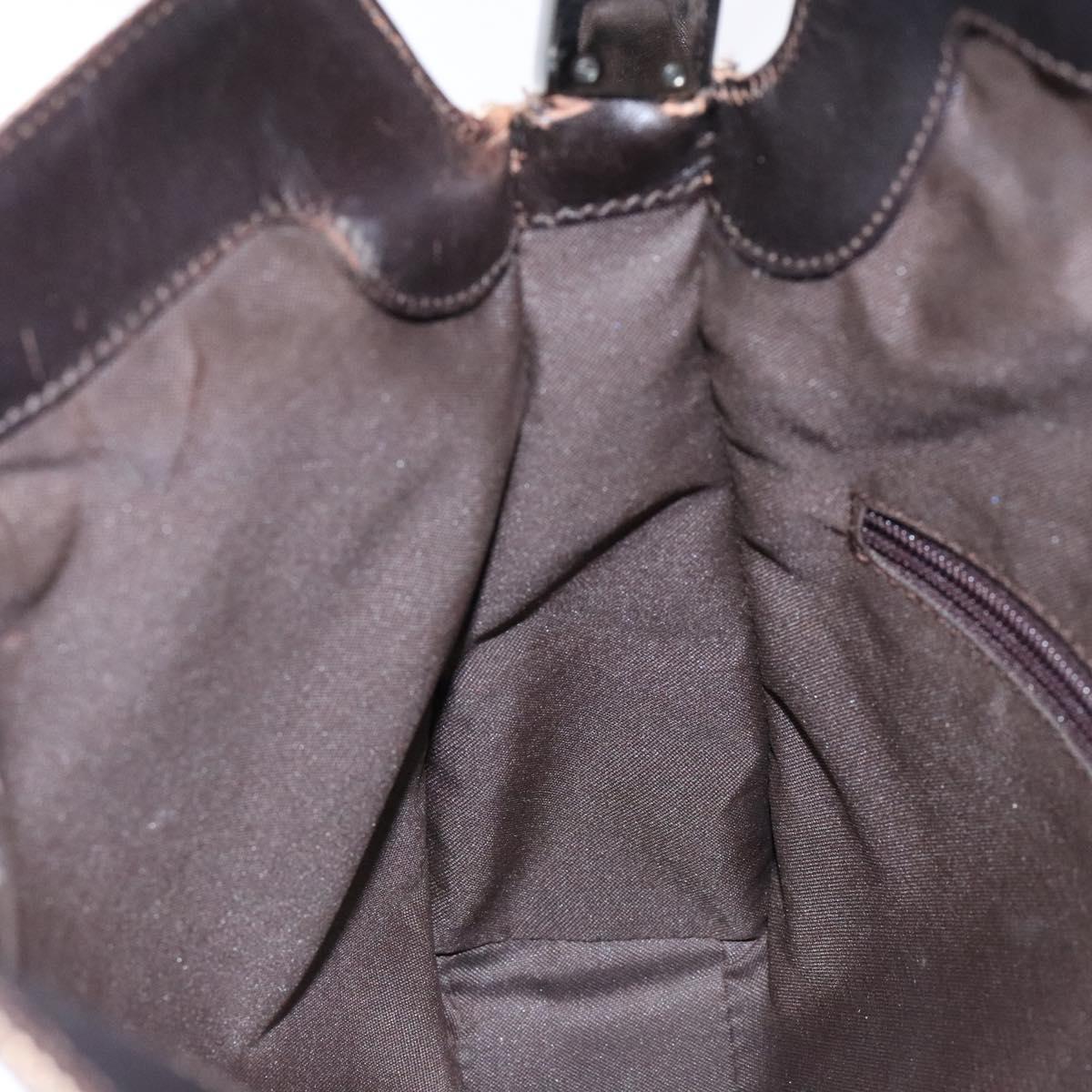 GUCCI GG Canvas Jackie Shoulder Bag Beige Silver 001 3734 Auth 135186
