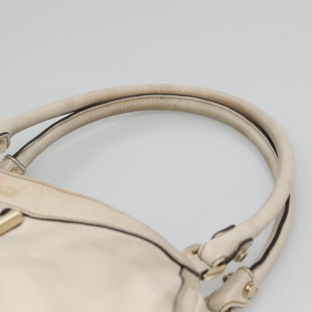 GUCCI Tote Bag Leather Ivory Gold 189835 Auth 135191