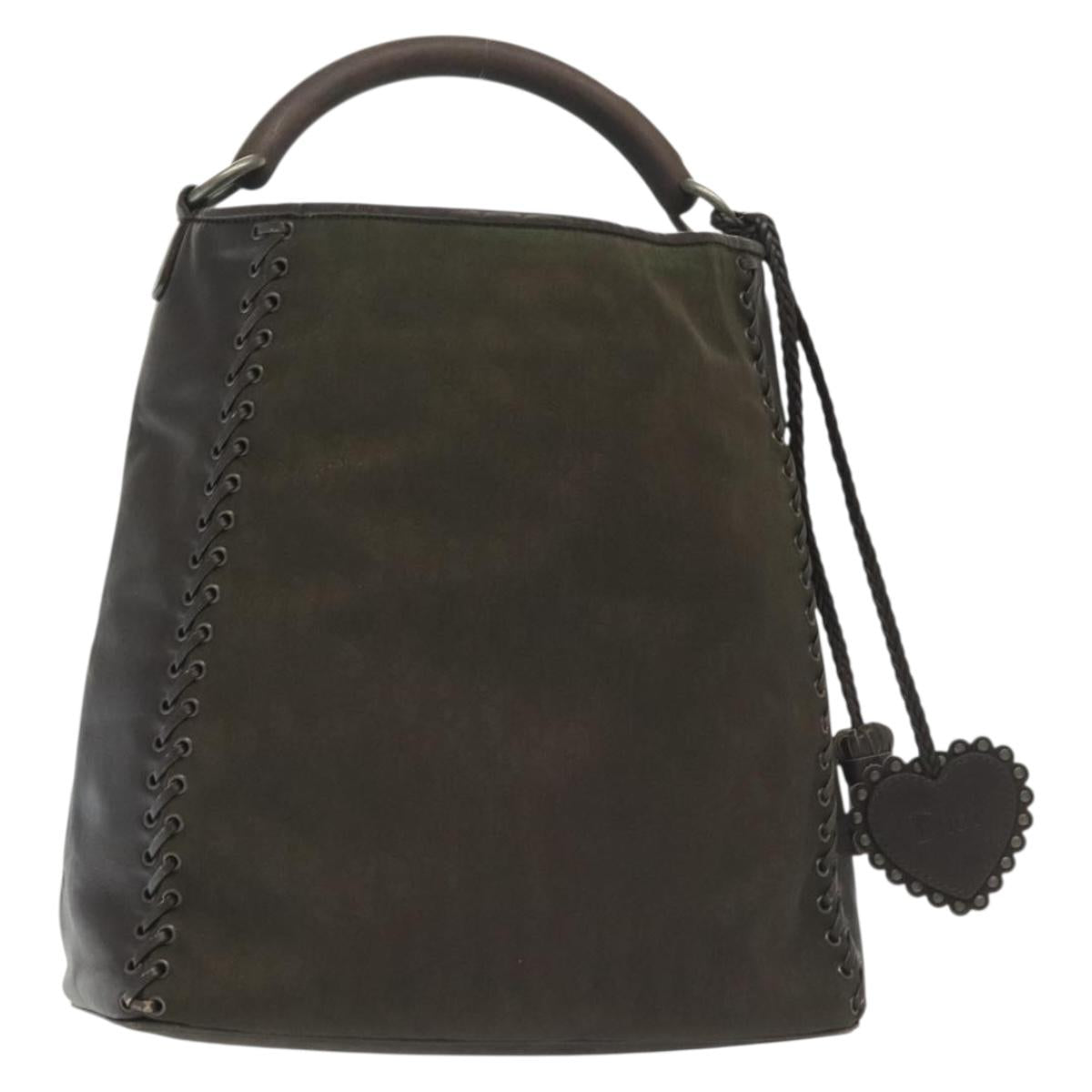 Christian Dior Trotter Canvas Hand Bag Khaki Auth 135198