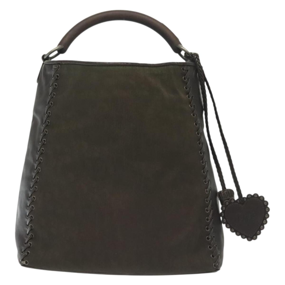 Christian Dior Trotter Canvas Hand Bag Khaki Auth 135198