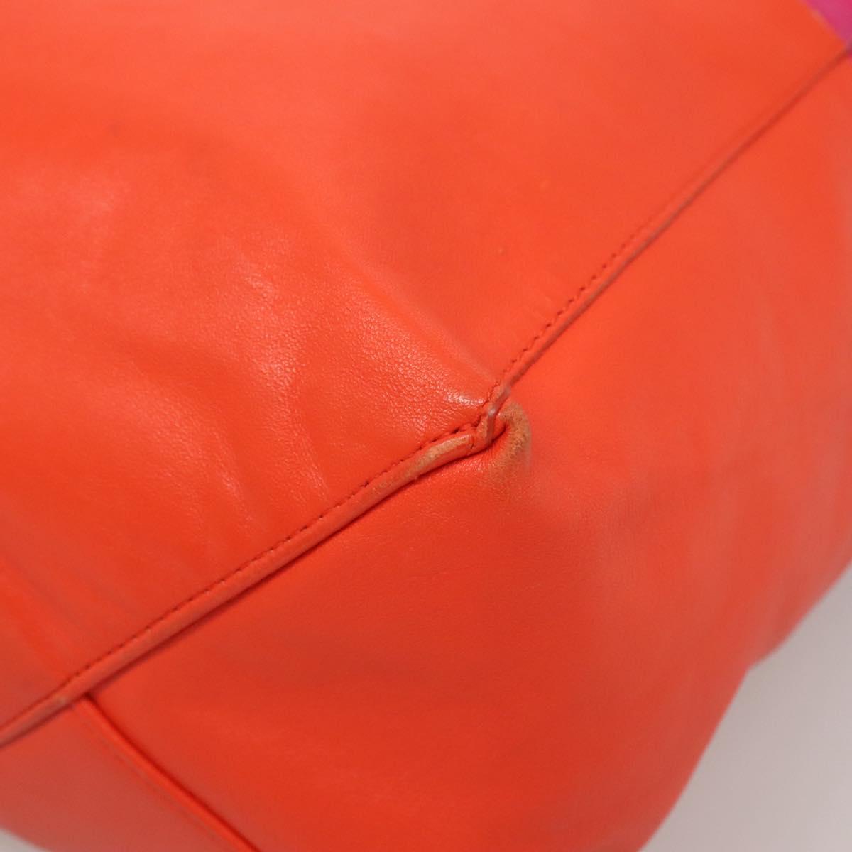 CELINE Tote Bag Leather Pink Gold Auth 135200