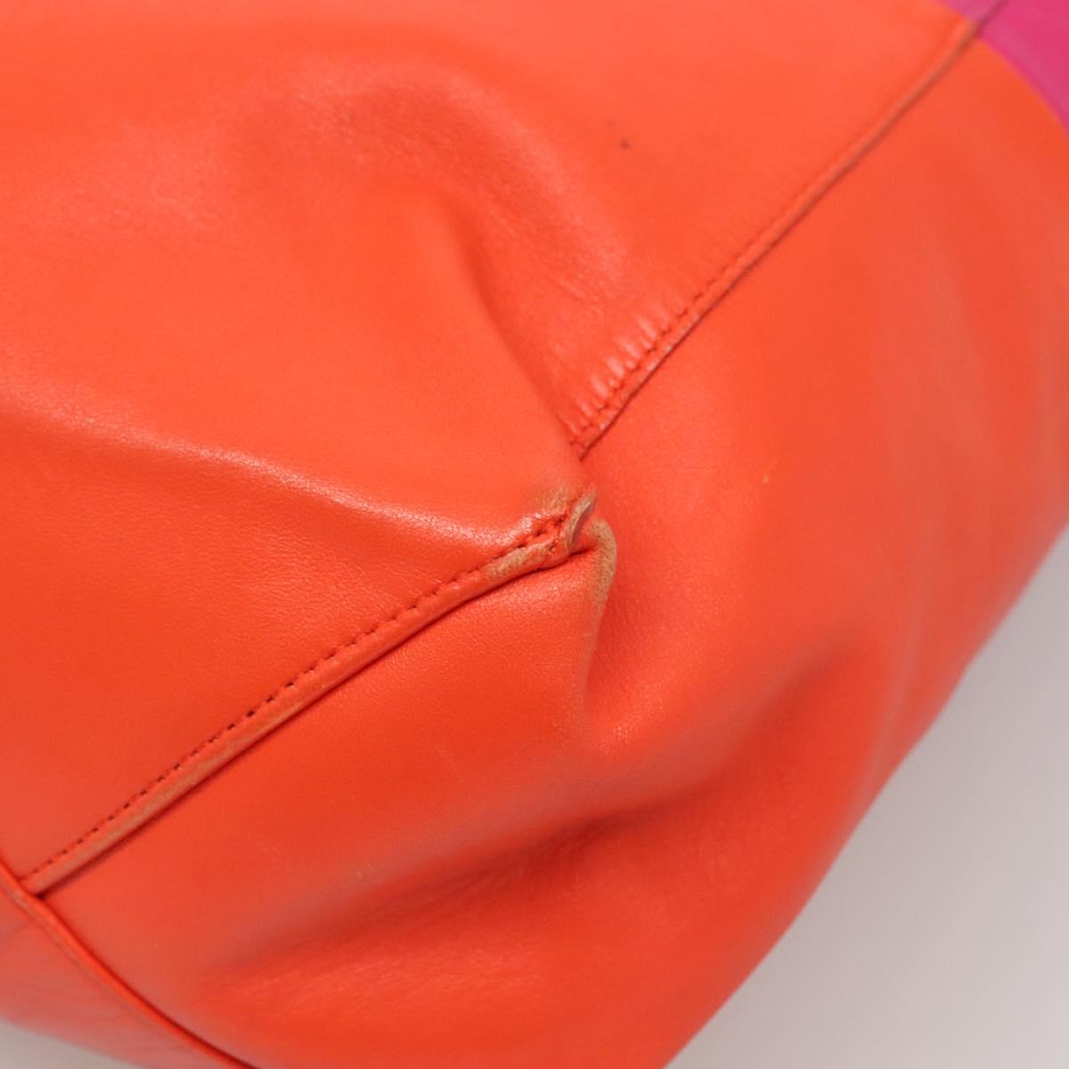 CELINE Tote Bag Leather Pink Gold Auth 135200