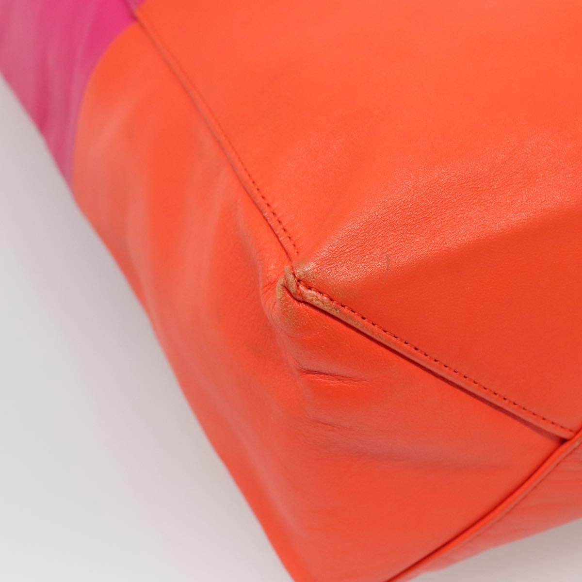 CELINE Tote Bag Leather Pink Gold Auth 135200