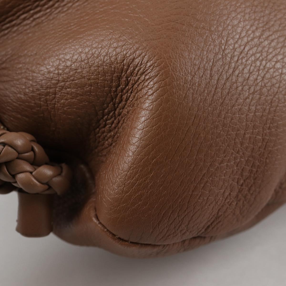 GUCCI Shoulder Bag Leather Brown Silver 268244 Auth 135212