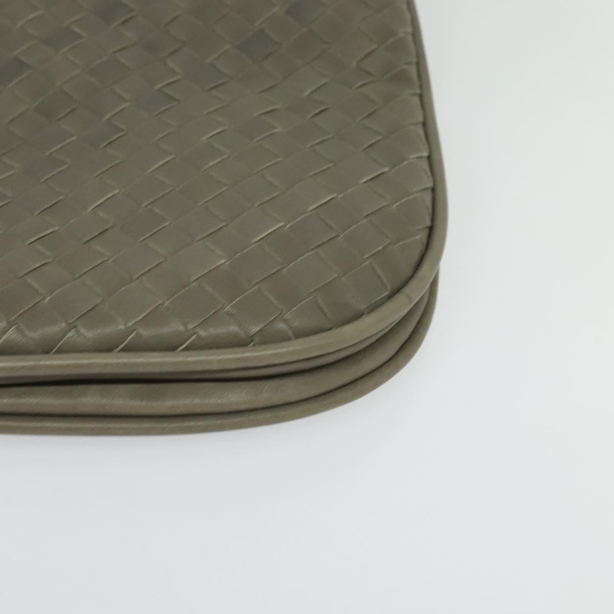 BOTTEGA VENETA INTRECCIATO Shoulder Bag Leather outlet Gray Auth 135216