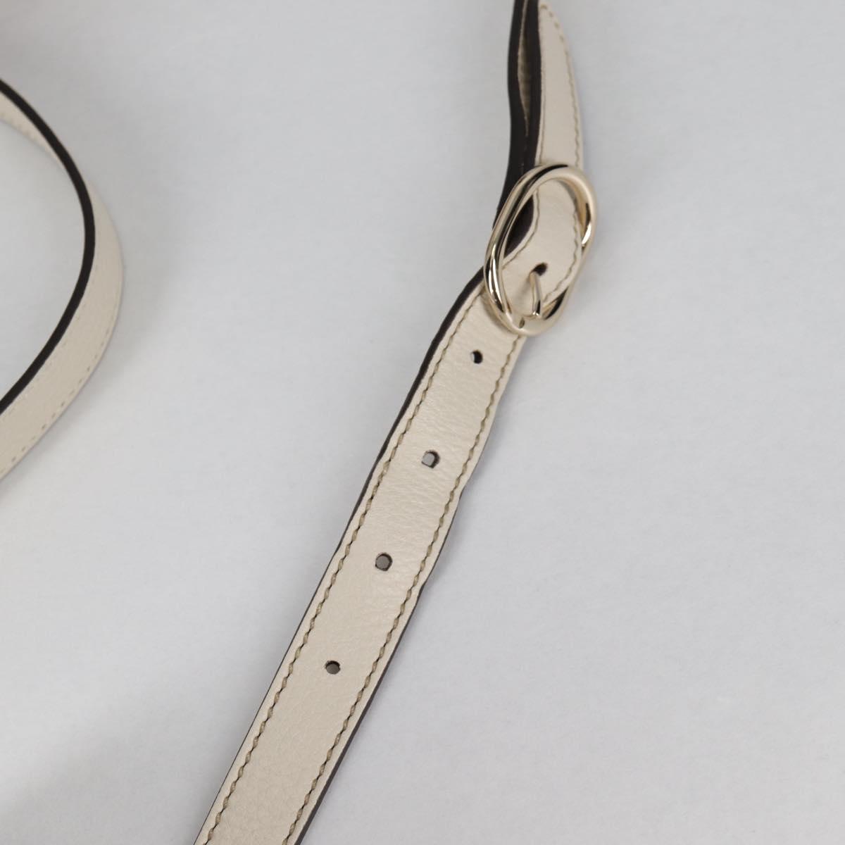 GUCCI Bamboo Hand Bag Leather 2way White Gold 308360 Auth 135217V