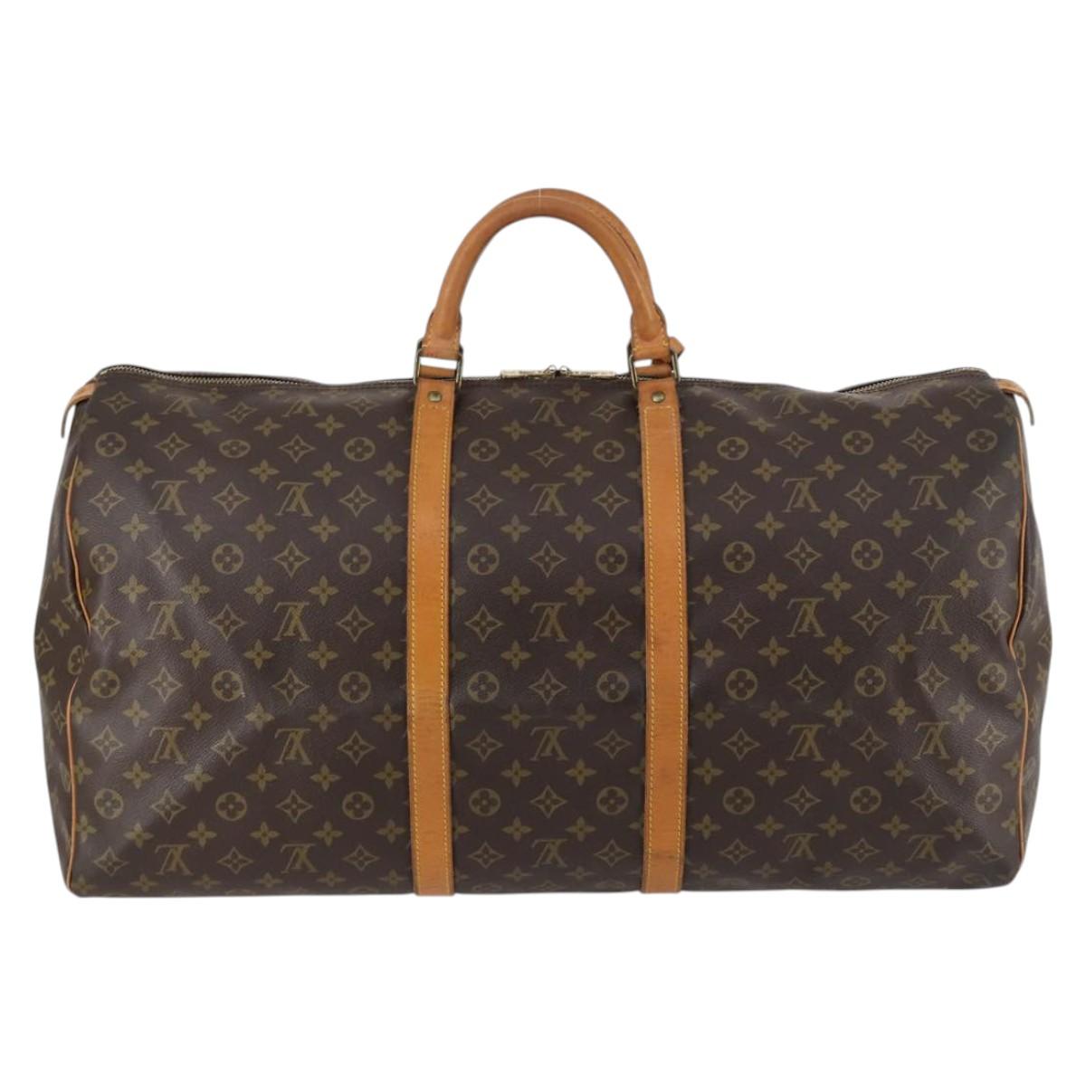 LOUIS VUITTON Monogram Keepall 60 Boston Bag M41422 LV Auth 135224