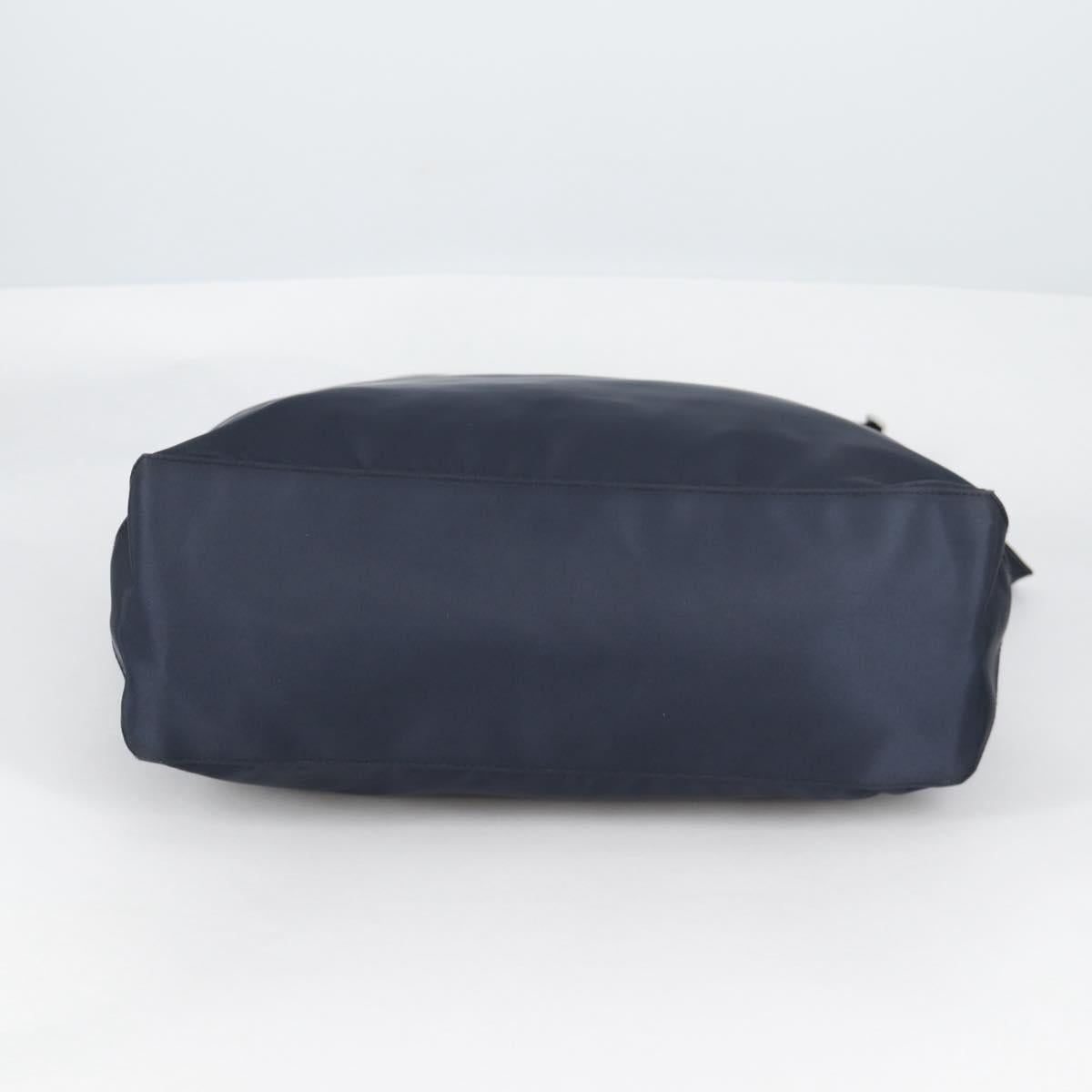 PRADA Hand Bag Nylon 2way Navy Gold Auth 135239