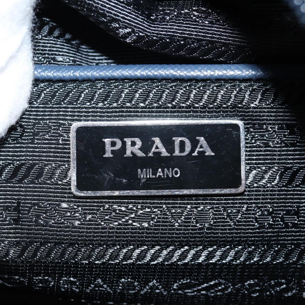 PRADA Hand Bag Nylon 2way Navy Gold Auth 135239