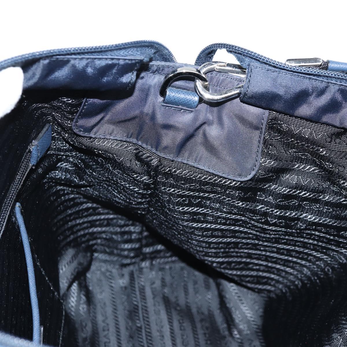 PRADA Hand Bag Nylon 2way Navy Gold Auth 135239
