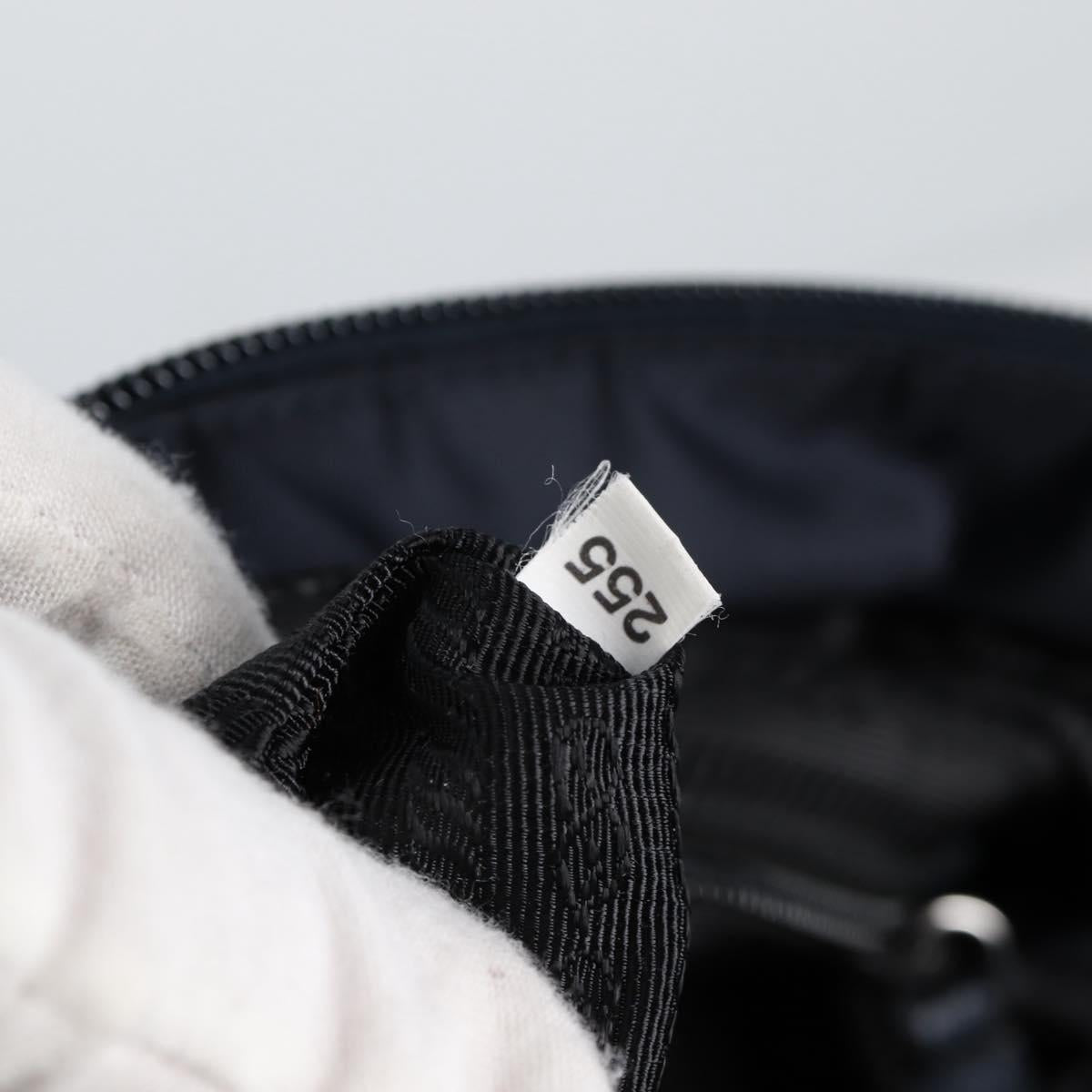 PRADA Hand Bag Nylon 2way Navy Gold Auth 135239