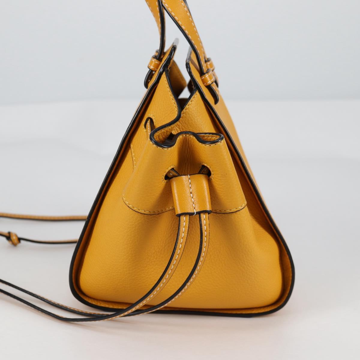 LOEWE Compact Hammock Hand Bag Leather Yellow Auth 135252M