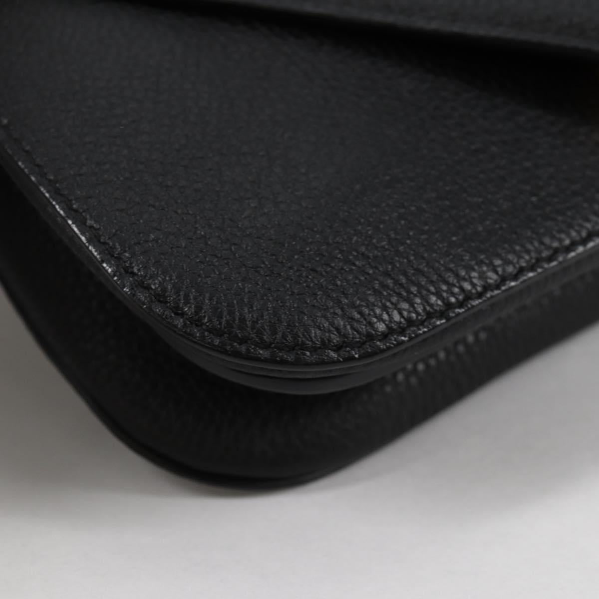 BOTTEGA VENETA Shoulder Bag Leather 2way Black Gold Auth 135255M