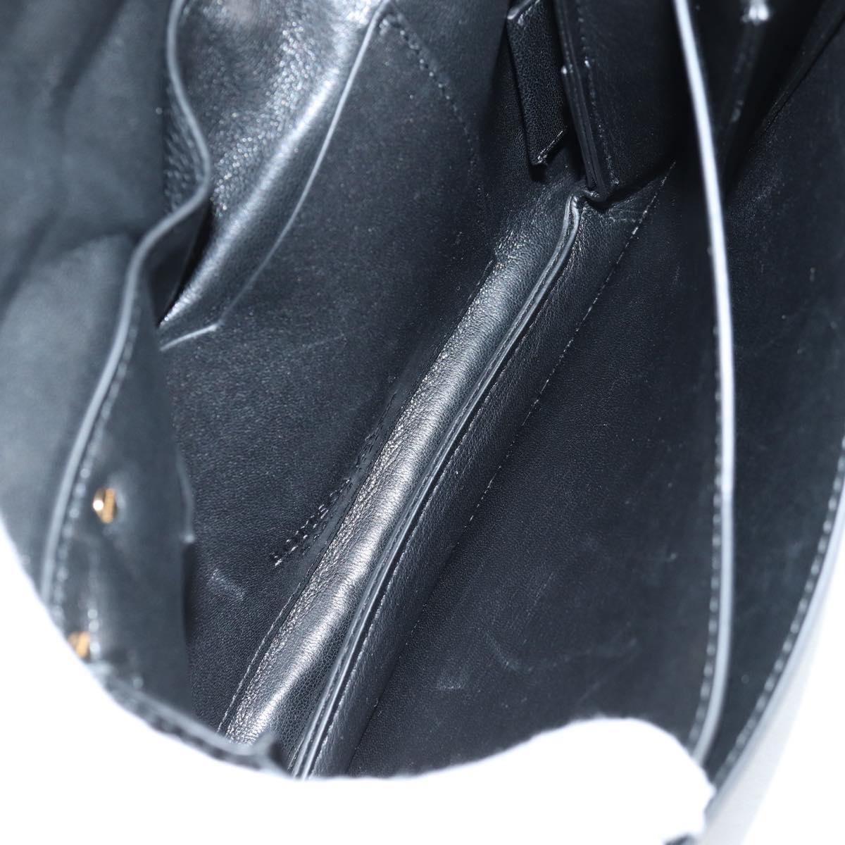 BOTTEGA VENETA Shoulder Bag Leather 2way Black Gold Auth 135255M