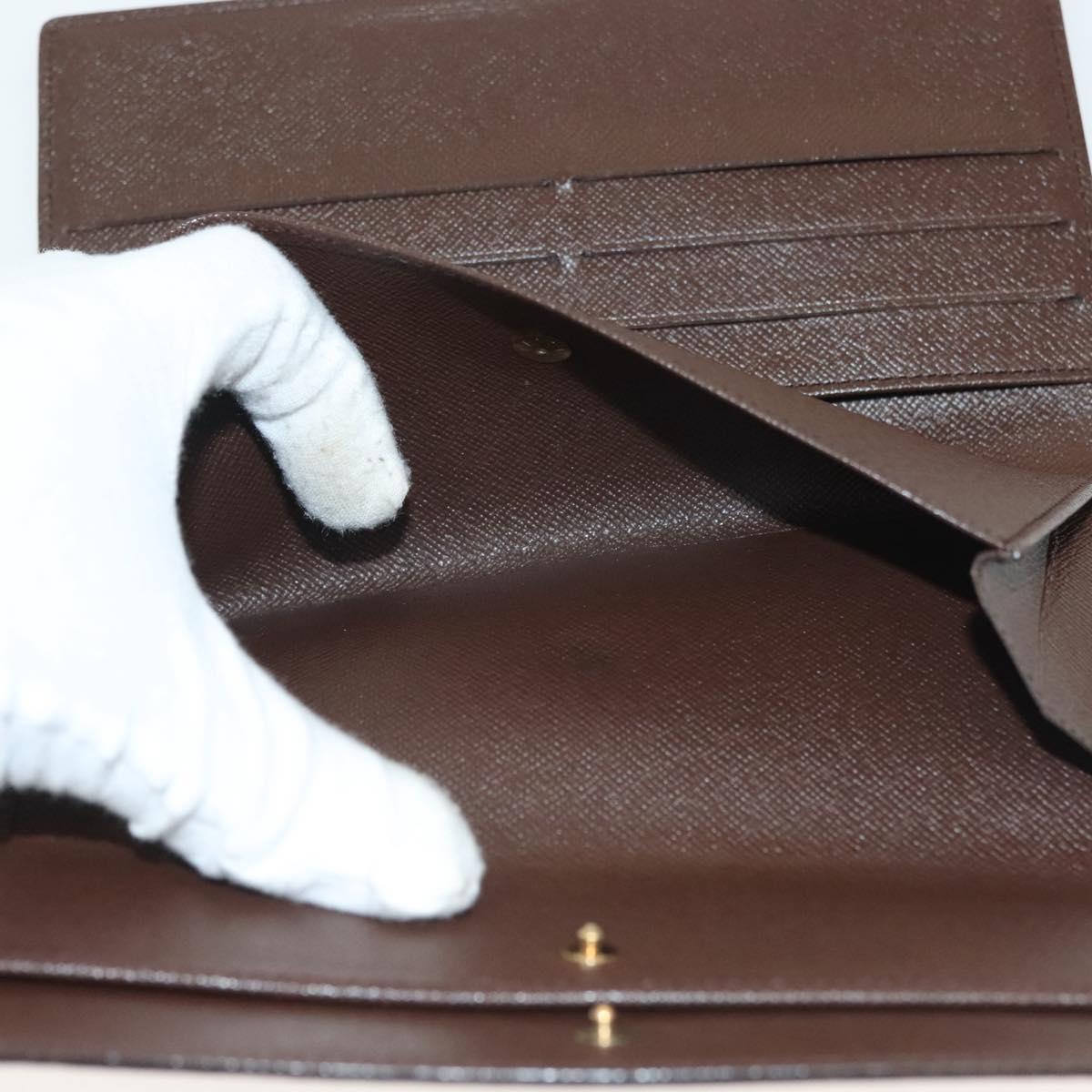 LOUIS VUITTON Damier Ebene Portefeuille International Wallet N61217 Auth 135260