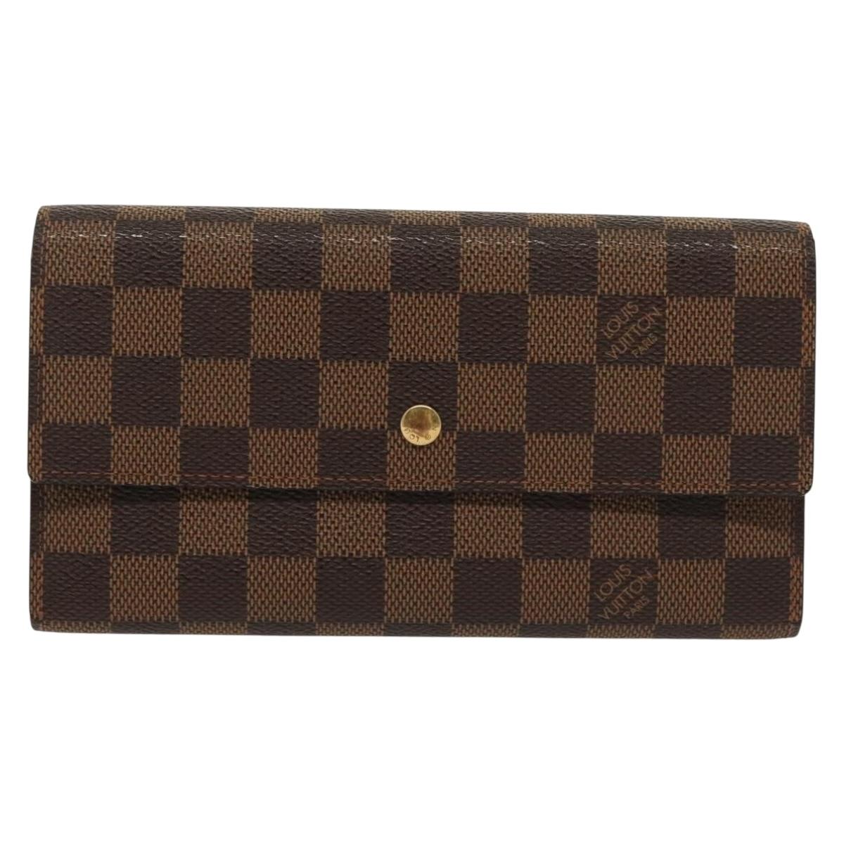 LOUIS VUITTON Damier Ebene Portefeuille International Wallet N61217 Auth 135260