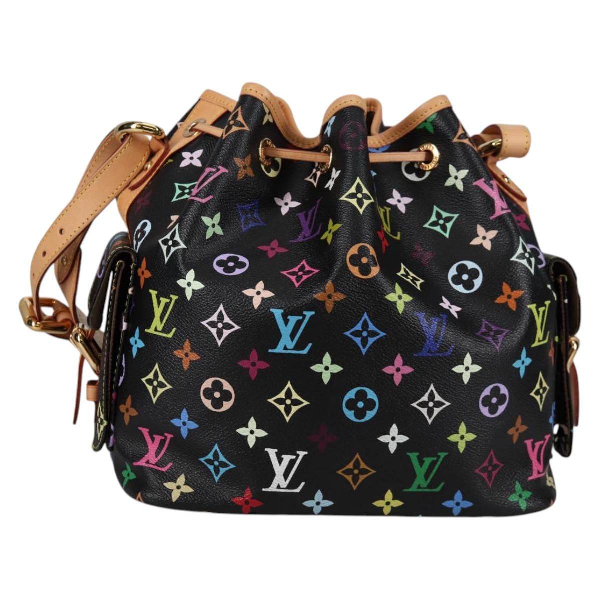 LOUIS VUITTON Monogram Multicolor Petit Noe Bag Black M42230 Auth 135262V