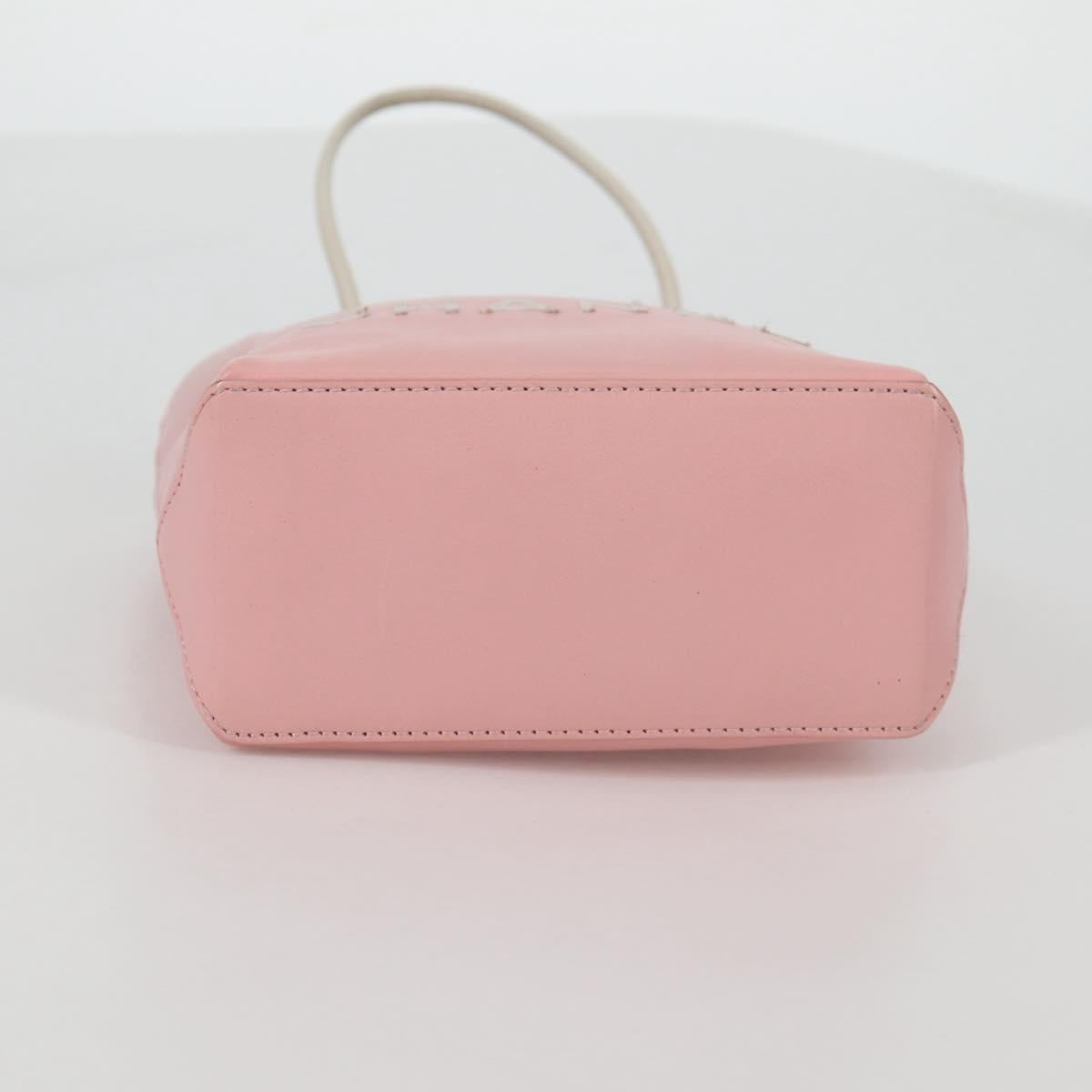 CHANEL Hand Bag Leather Pink CC Auth 135267V