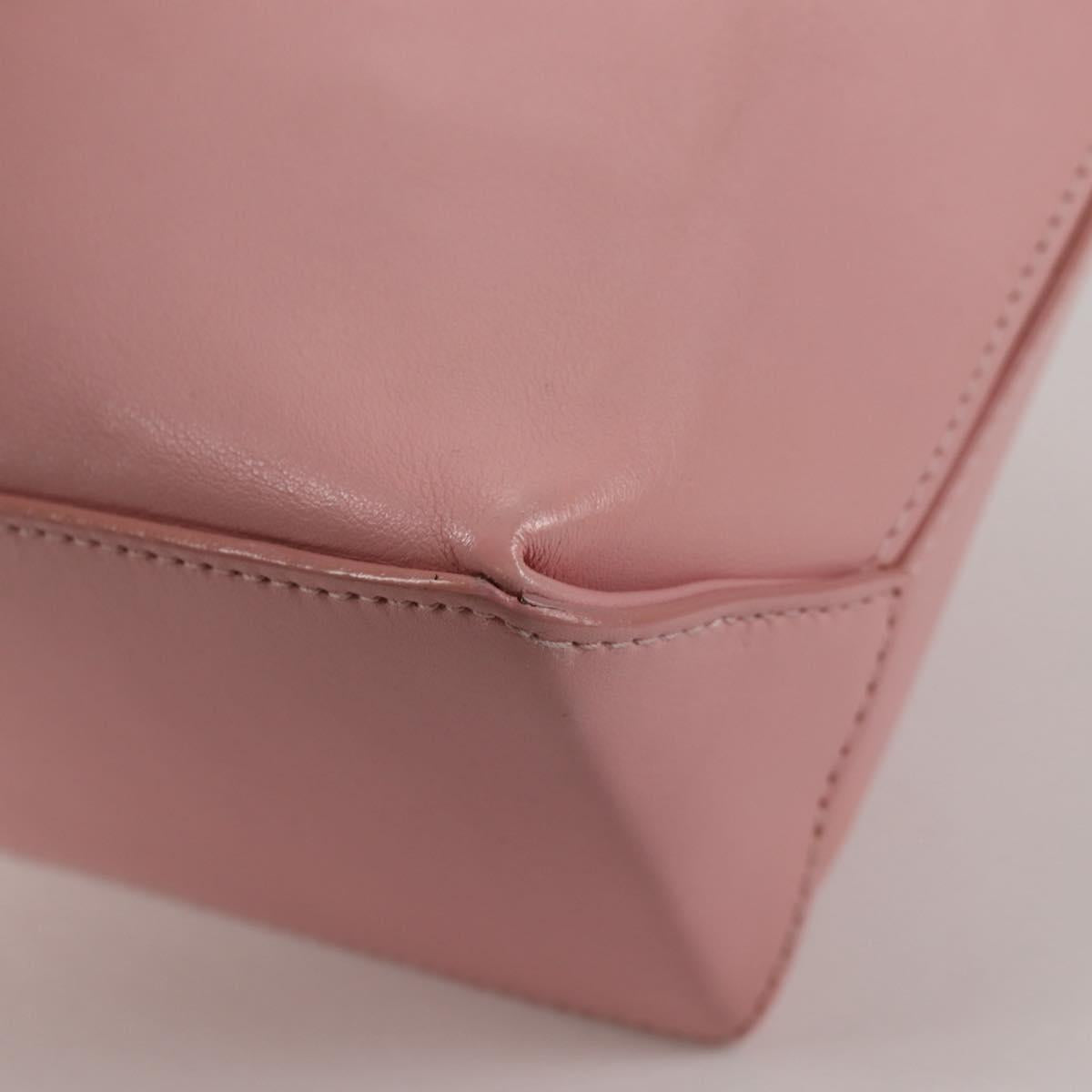 CHANEL Hand Bag Leather Pink CC Auth 135267V