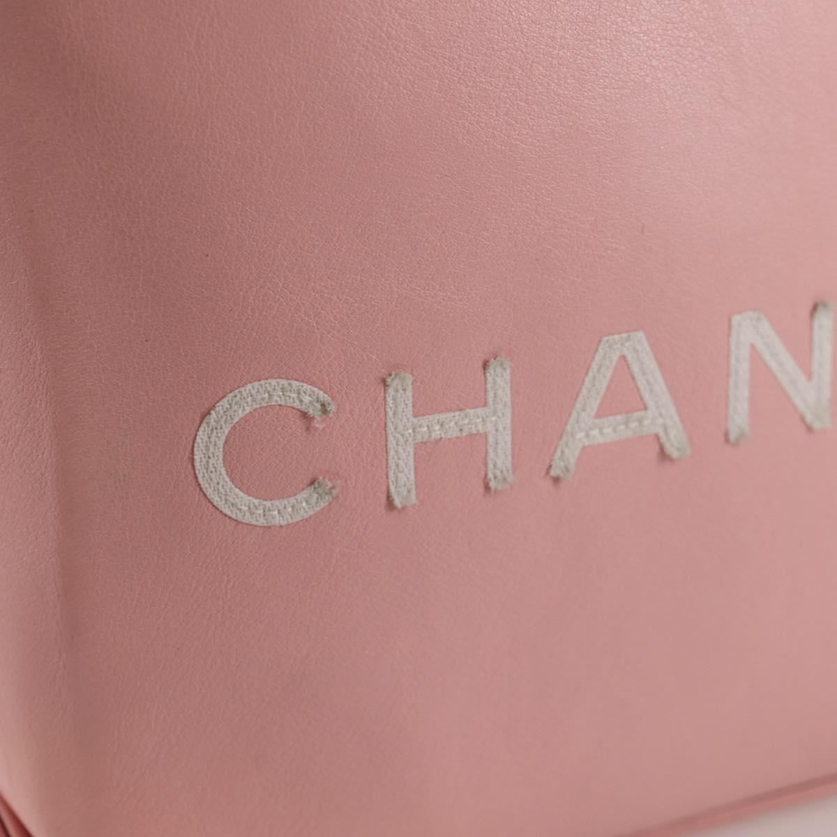 CHANEL Hand Bag Leather Pink CC Auth 135267V