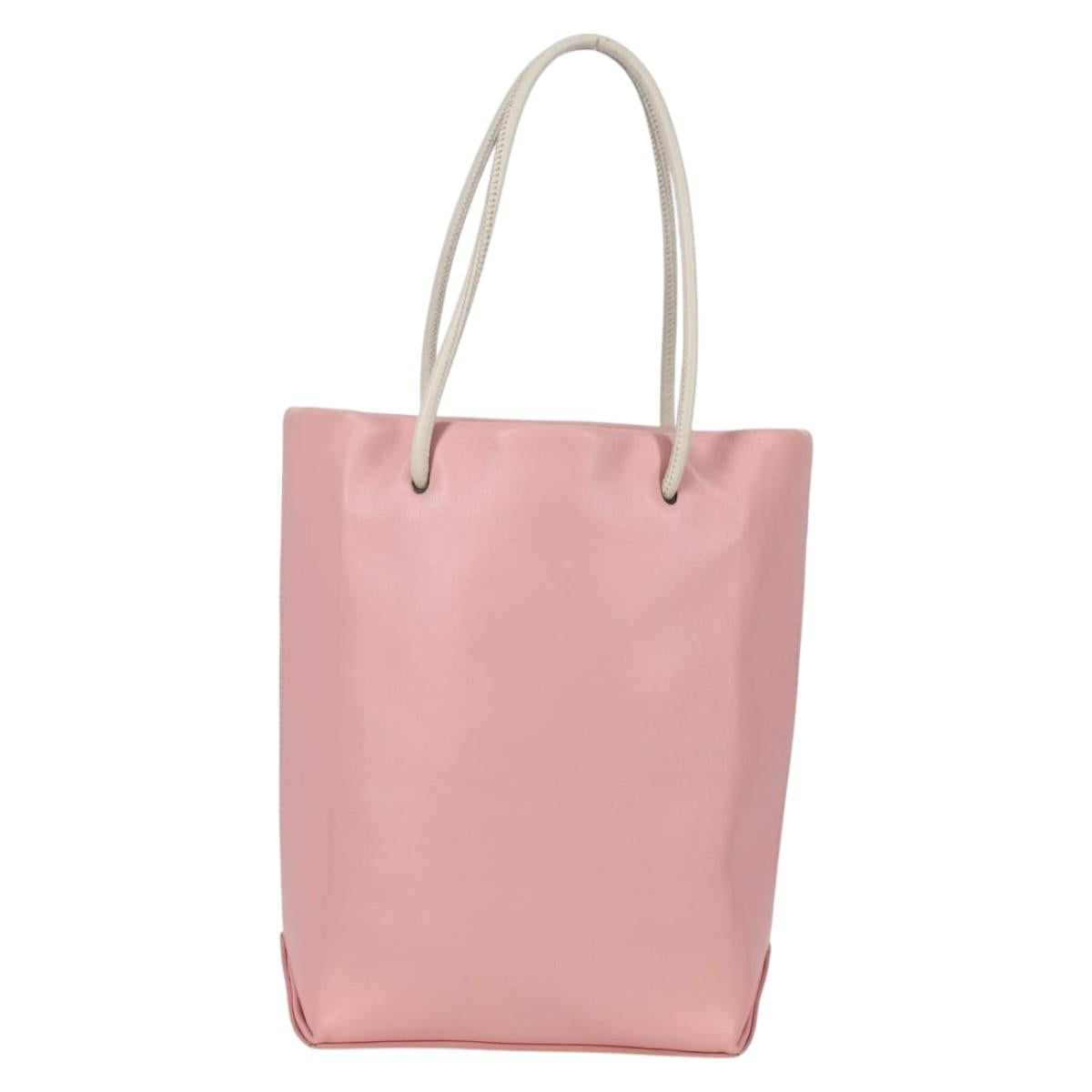 CHANEL Hand Bag Leather Pink CC Auth 135267V