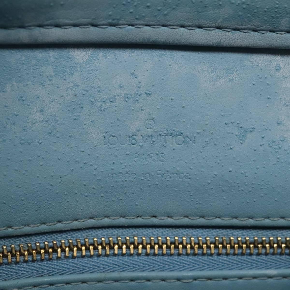 LOUIS VUITTON Monogram Vernis Houston Hand Bag Baby Blue M91005 LV Auth 135303
