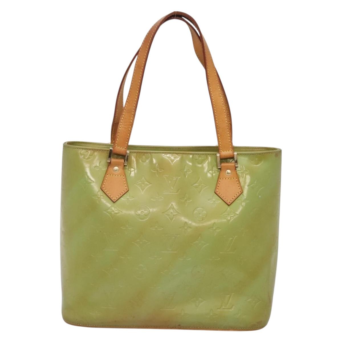 LOUIS VUITTON Monogram Vernis Houston Hand Bag Baby Blue M91005 LV Auth 135303