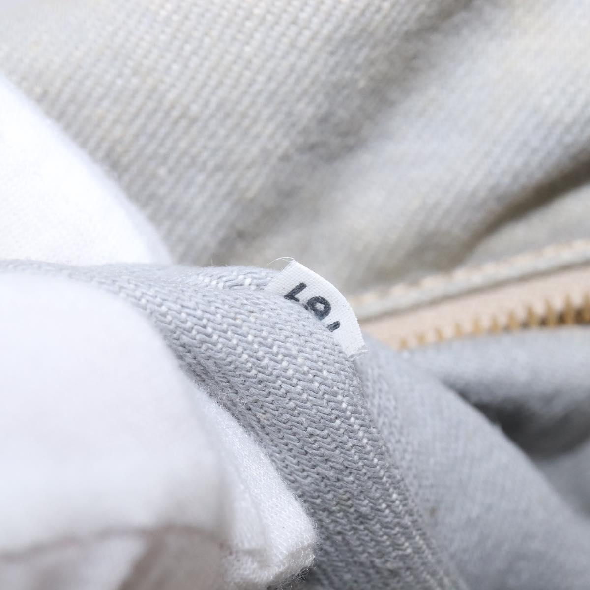 PRADA Canapa GM Hand Bag Canvas Gray Gold Auth 135318