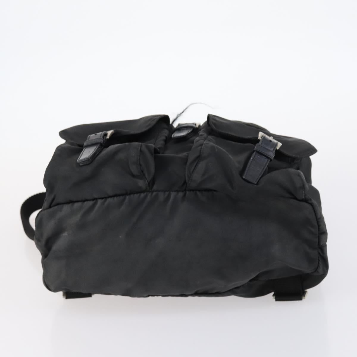 PRADA Backpack Nylon Black Silver Auth 135321