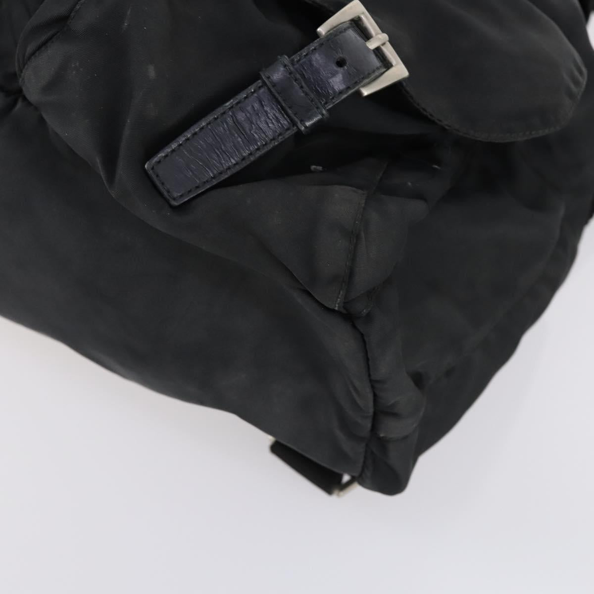 PRADA Backpack Nylon Black Silver Auth 135321