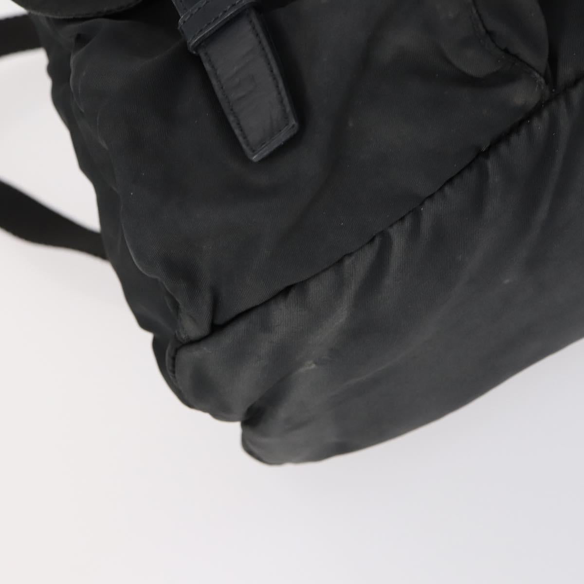 PRADA Backpack Nylon Black Silver Auth 135321