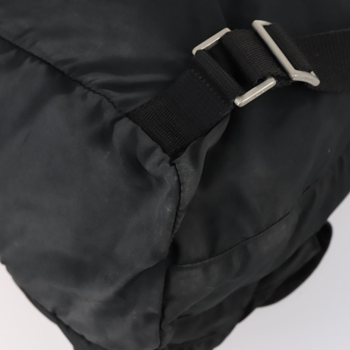 PRADA Backpack Nylon Black Silver Auth 135321