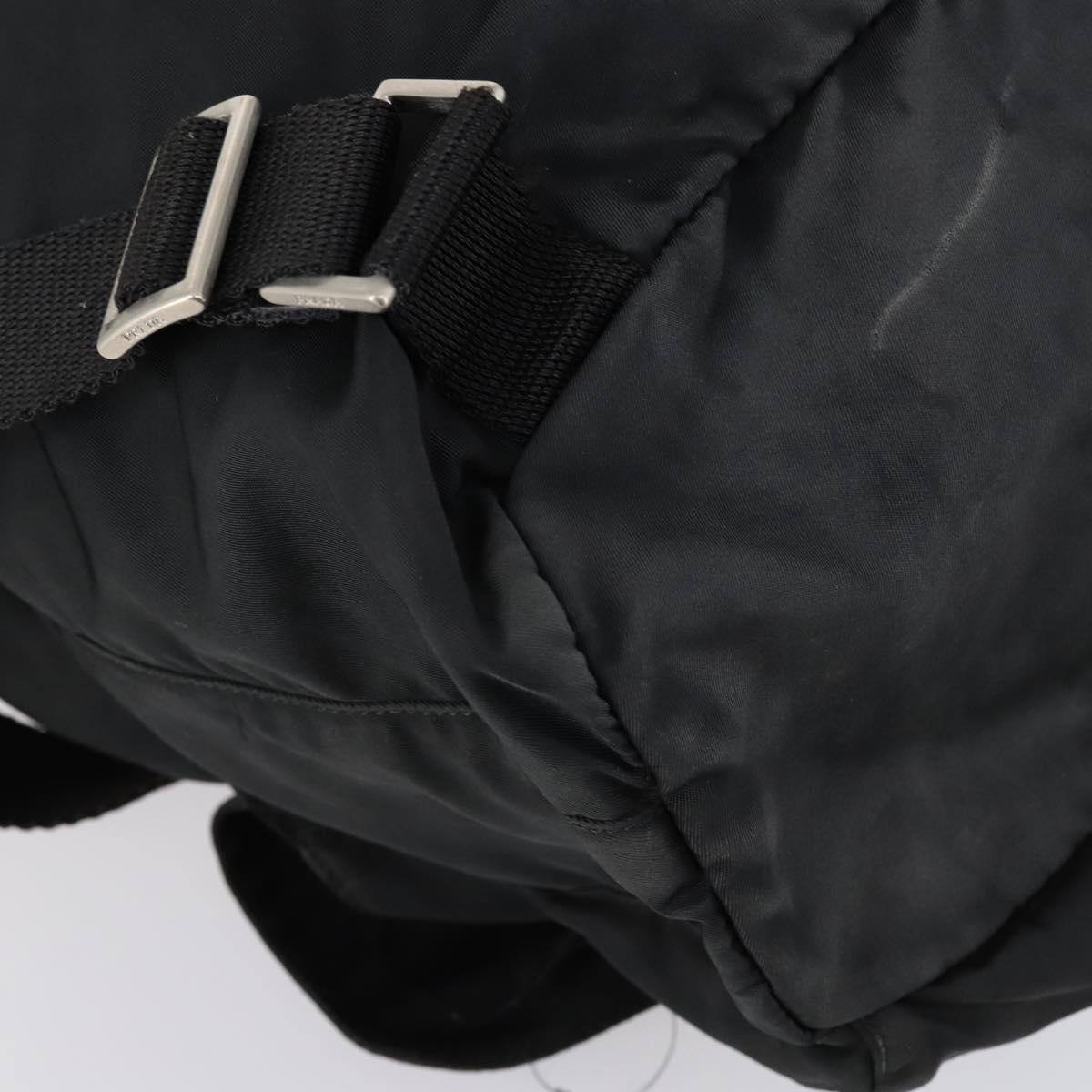 PRADA Backpack Nylon Black Silver Auth 135321