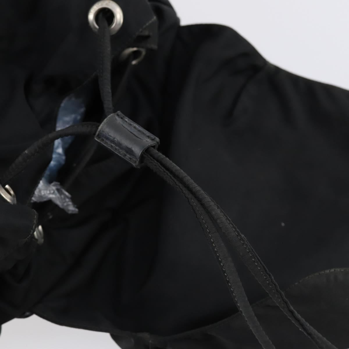 PRADA Backpack Nylon Black Silver Auth 135321