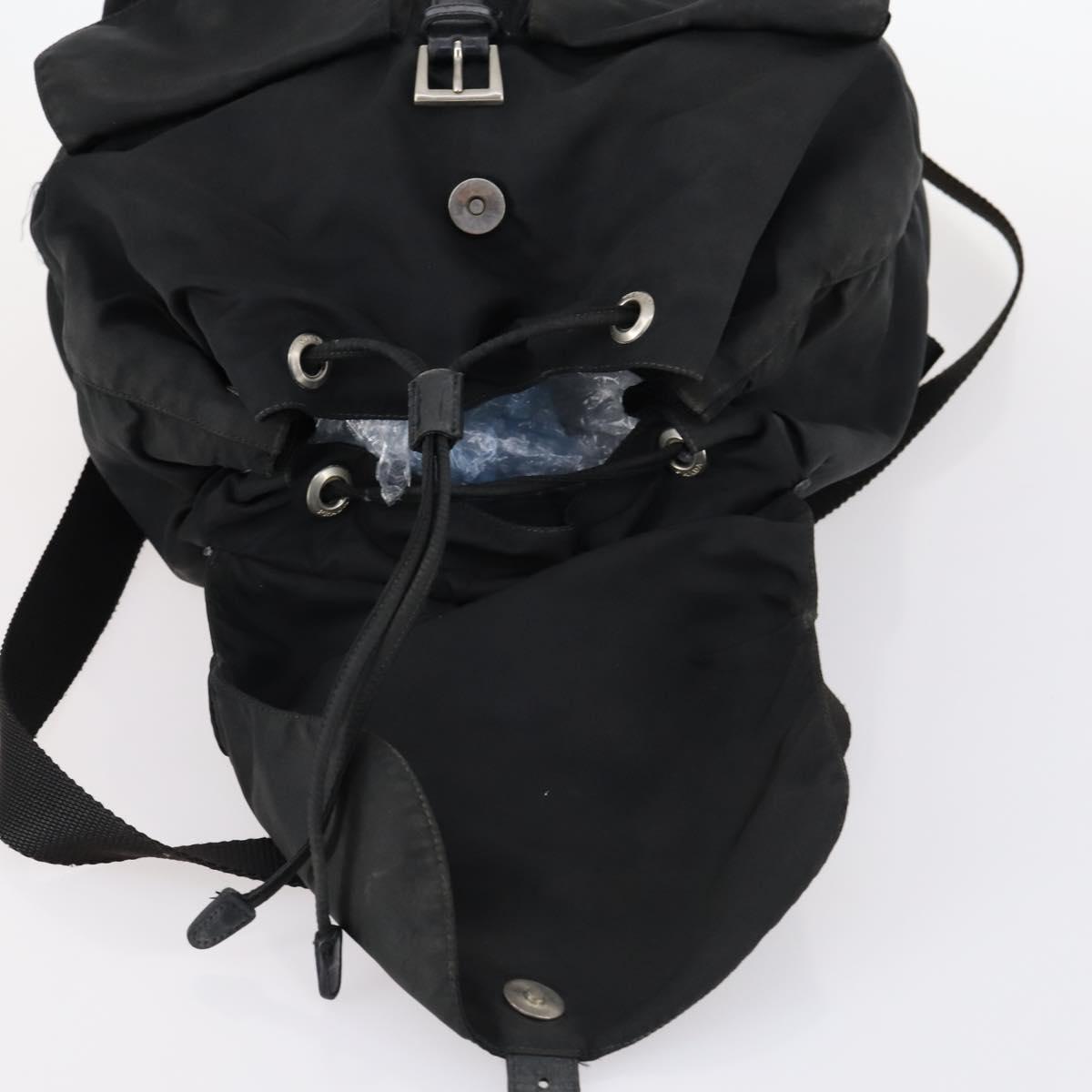 PRADA Backpack Nylon Black Silver Auth 135321