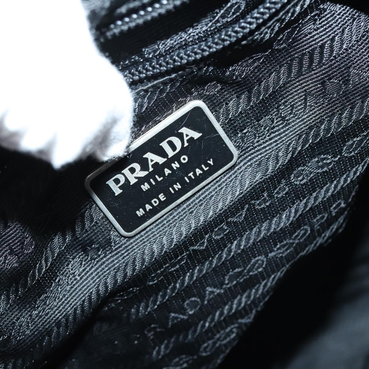 PRADA Backpack Nylon Black Silver Auth 135321