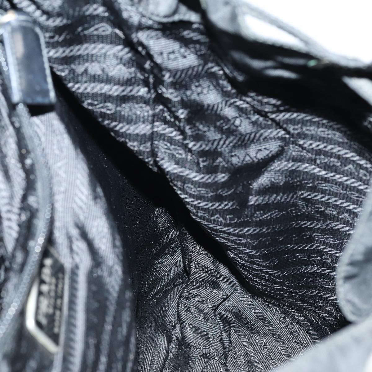 PRADA Backpack Nylon Black Silver Auth 135321