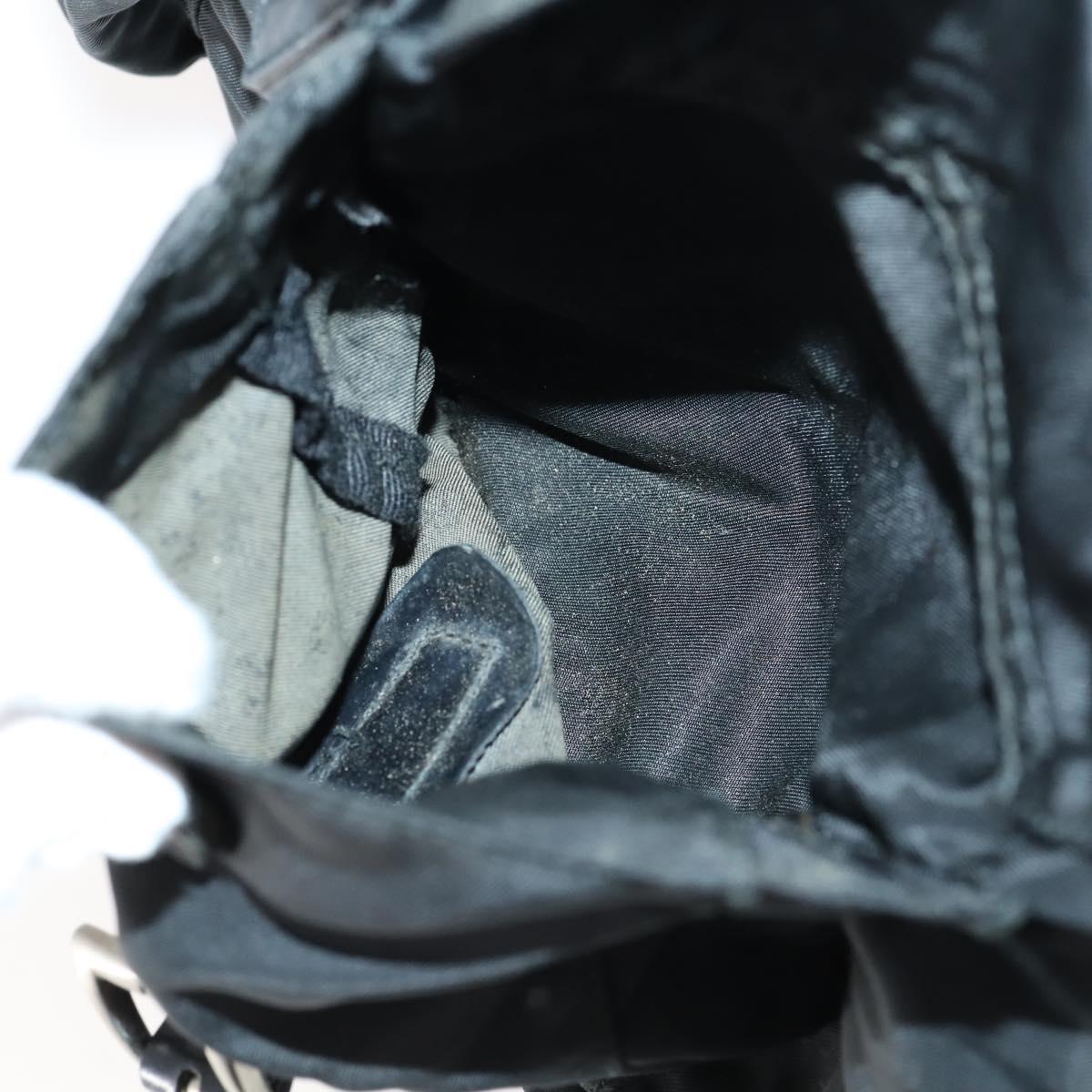 PRADA Backpack Nylon Black Silver Auth 135321