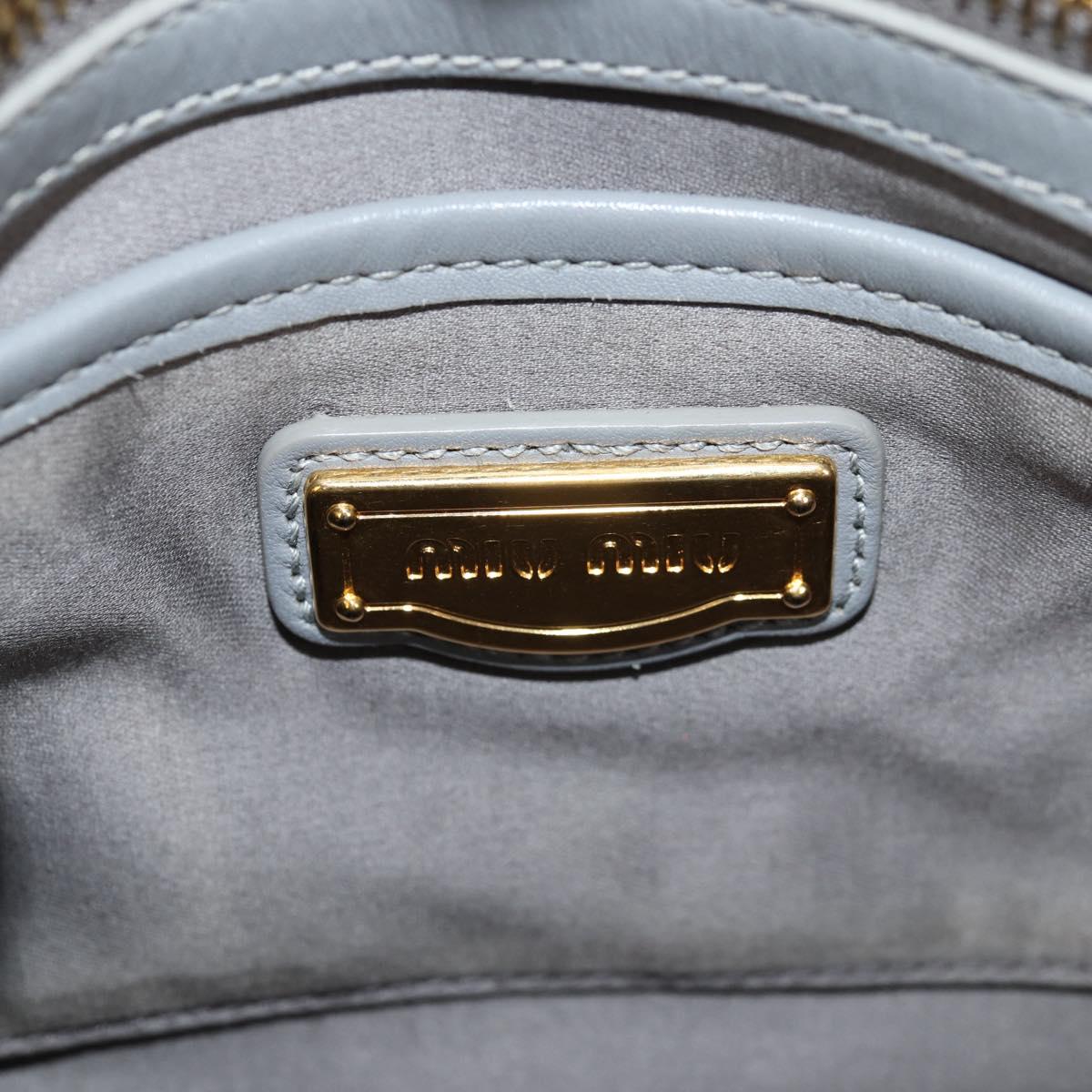 Miu Miu Hand Bag Leather 2way Gray Gold Auth 135324V