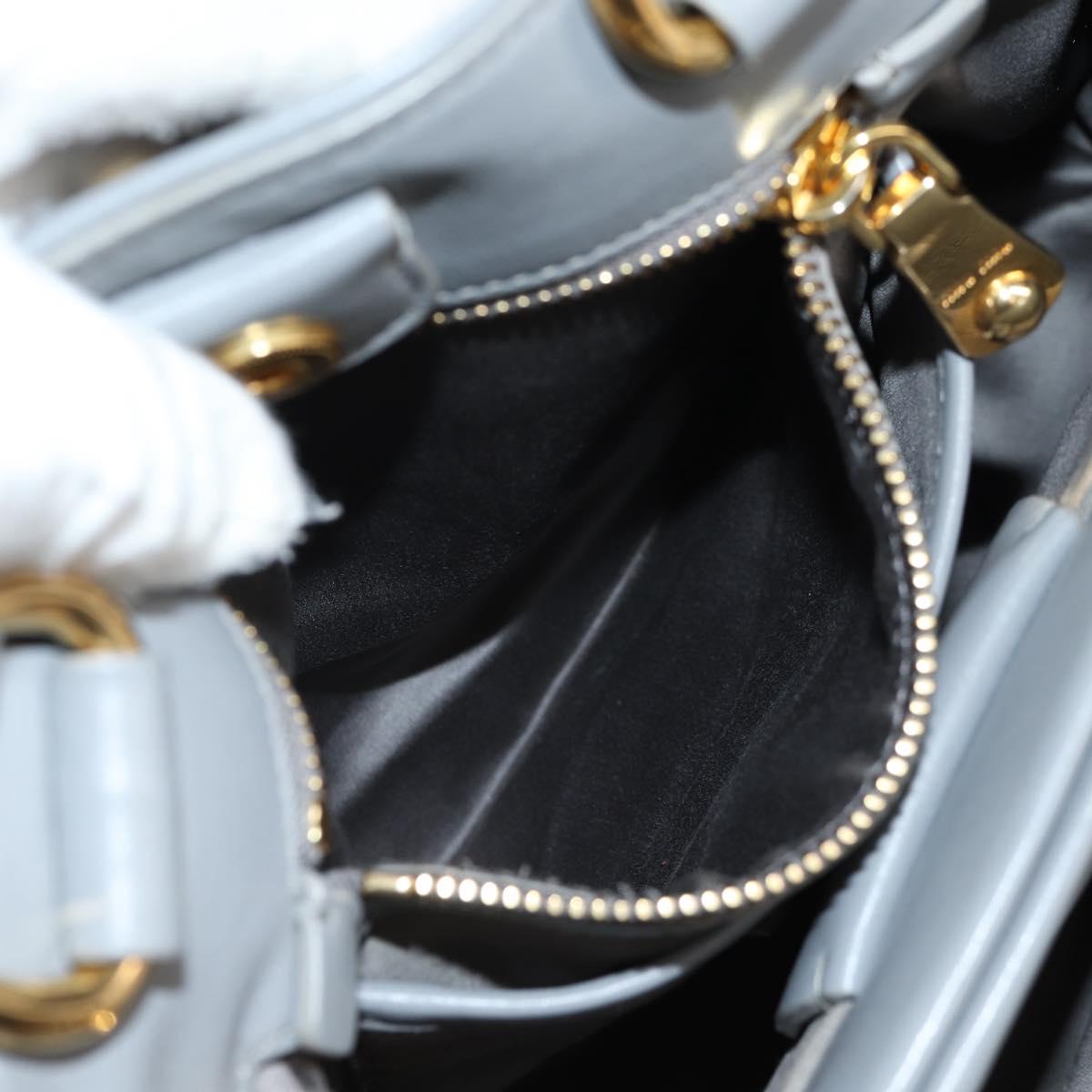 Miu Miu Hand Bag Leather 2way Gray Gold Auth 135324V