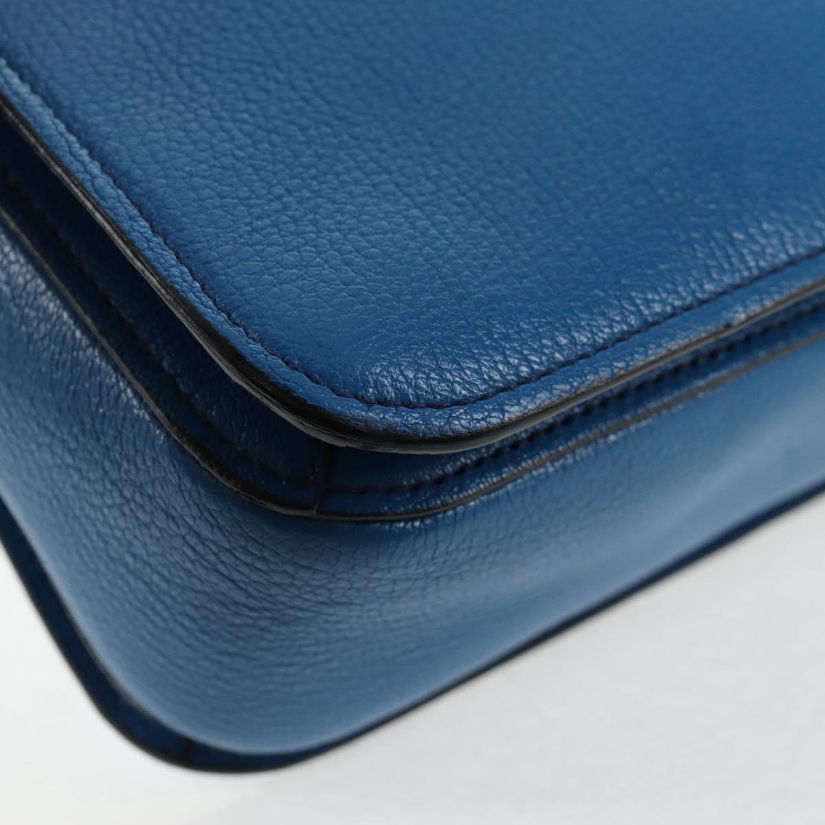 Miu Miu Hand Bag Leather 2way Blue Gold Auth 135331V